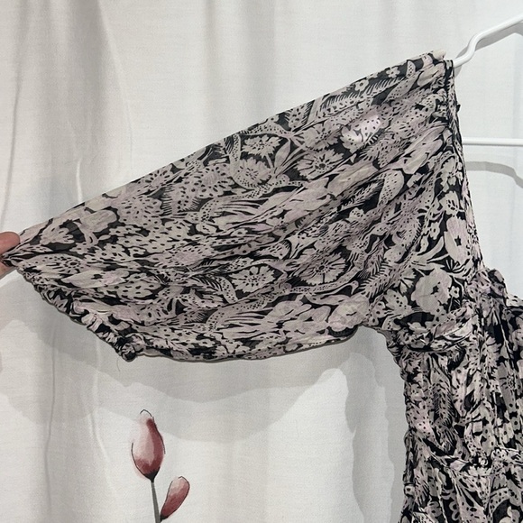 Anthropologie Floral Black and White Women's Dress Size Small - Picture 6 of 11